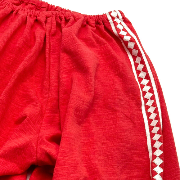 TOMMY HILFIGER NWT 2X Pink Coral Boho Aztec Off Shoulder Tunic Peasant Top Shirt - Picture 4 of 9